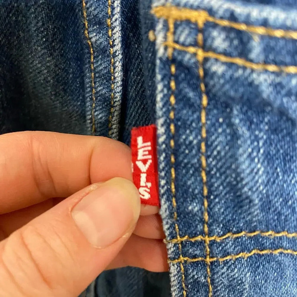 Vintage Levis dark wash bib denim overalls womens skinny fit stretch Small - Picture 9 of 14